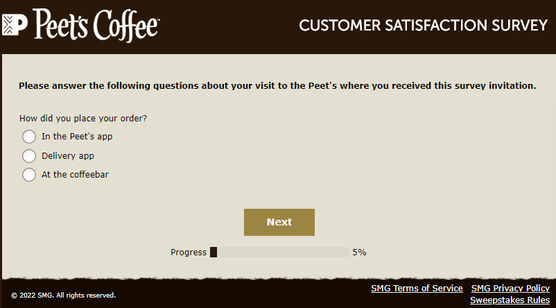 Peet's Customer Satisfaction Survey