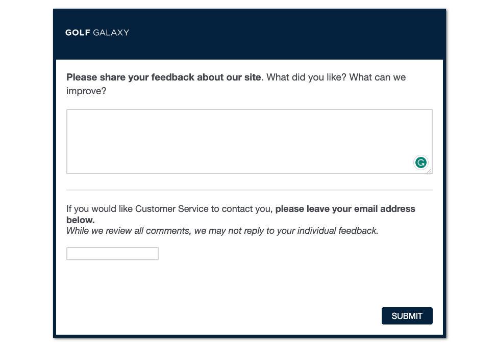 golf galaxy survey